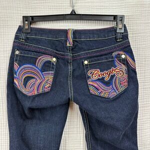 VTG Coogi Womens Dark Wash Embroidered Logo Rainbow Swirl  Jeans low rise 5/6